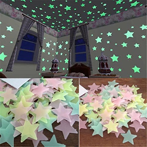 Product Cover GUAngqi 100pcs Wall Glow In The Dark Star Stickers Decal In Kids Room