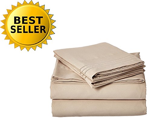 Product Cover Elegant Comfort Bedding Collection 2-Piece Pillowcases 1500 Thread Count Egyptian Quality Wrinkle Free Hypoallergenic, King Size, Cream