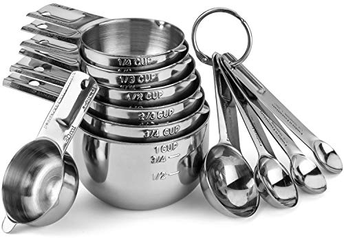 Product Cover Hudson Essentials Stainless Steel Measuring Cups and Spoons Set - Stackable Set with Spout (11 Piece Set)