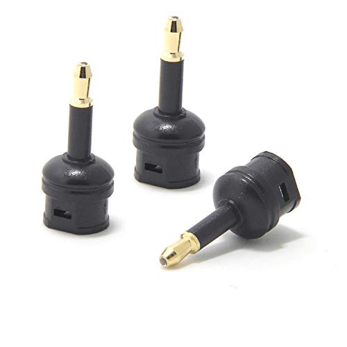 Product Cover Cables 3PCS Fiber Optic Toslink to 3.5mm Mini Connector Adapter