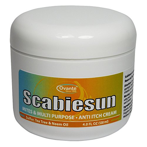 Product Cover Scabiesun Multipurpose Anti-Itch Cream for Skin Sores, Itching, Rushes from Bug, Mite, Insect Bites, Redness, Irritation. Soothing & Healing Ointment in 4 oz VALUE SIZE JAR.