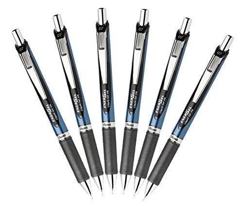Product Cover Pentel EnerGel Deluxe RTX Retractable Liquid Gel Pen, 0.7mm Medium Line, Needle Tip, Black, Pack of 6