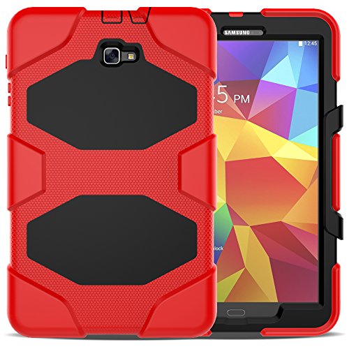 Product Cover Samsung Galaxy Tab A 7.0 Case (SM-T280),3in1 Heavy Duty Shockproof Armor Hybrid High Impact Resistant Defender Full Body Protective Cover with Built-in Screen Protector and Kickstand (Red)