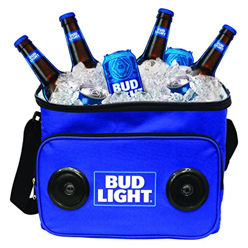 Product Cover Bud Light Soft Cooler Bluetooth Speaker Portable Travel Cooler with Built in Speakers BudLight Wireless Speaker Cool Ice Pack Cold Beer Stereo for Apple iPhone, Samsung Galaxy