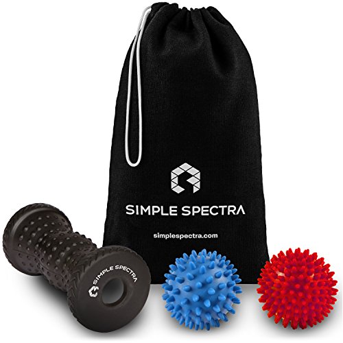 Product Cover Foot Massager Roller & Spiky Ball Therapy Set - Massage Tool for Muscle Pain Relief from Plantar Fasciitis | Best for Trigger Point Release, Acupressure Reflexology with eBook Guide