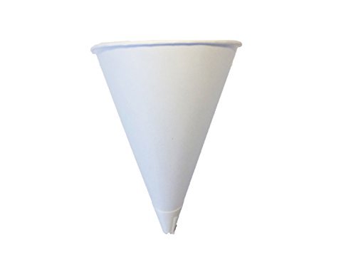 Product Cover Solo Bare 4 oz. Recyclable Paper Cone Water Cup, Rolled Rim 800ct. 4R-2050 {Vasos de Agua con Forma de Cono} (4 Boxes (800ct))