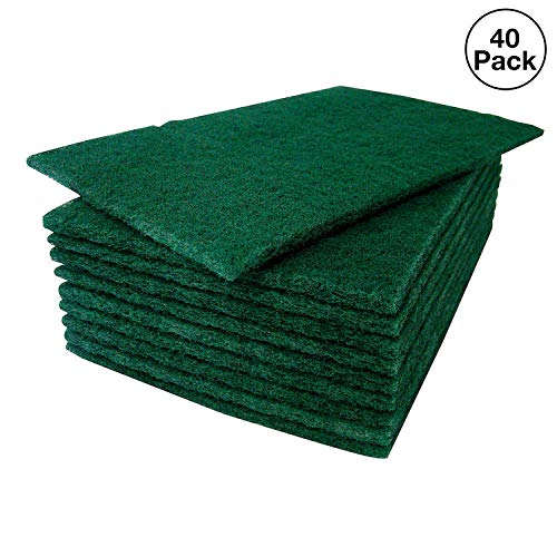 Product Cover HeRO Dish Scrubber Scouring Pads - Household Scrub Pads for Stove Top Cleaner and Kitchen Scrubbers for Dishes, Cuts Solvents & Greasy Messes, Green 4.5 x 6 inch (Pack of 40)