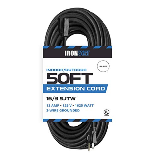 Product Cover 50 Ft Black Extension Cord - 16/3 Durable Electrical Cable
