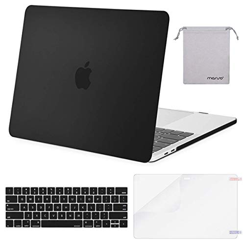 Product Cover MOSISO MacBook Pro 15 inch Case 2019 2018 2017 2016 Release A1990 A1707, Plastic Hard Shell Case&Keyboard Cover&Screen Protector&Storage Bag Compatible with MacBook Pro 15 Touch Bar, Black