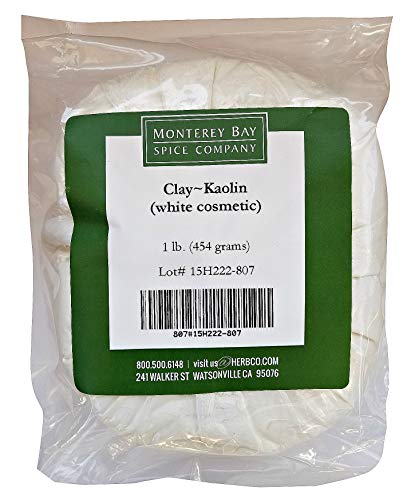 Product Cover Monterey Bay Spice Company KAOLIN CLAY White Cosmetic NATURAL POWDER 1 LB Facial Mask Spot Treatments (1 -16 oz Bag)