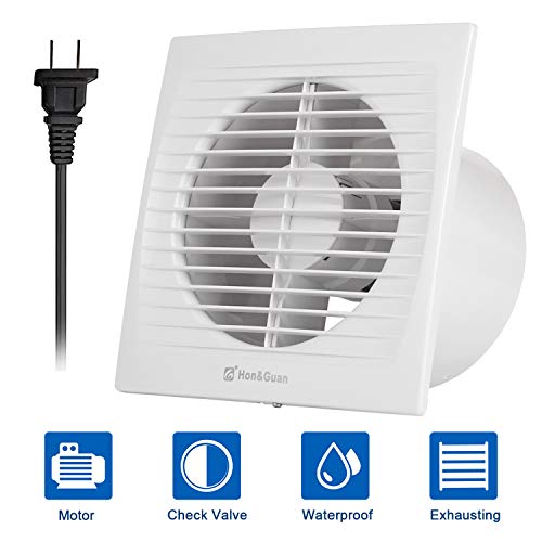 Product Cover Hon&Guan 6 Inches Home Ventilation Fan Bathroom Garage Exhaust Fan Ceiling and Wall Mount Fan for Kitchen/Bathroom, Low Noise, Strong Exhaust (Energy-saving) 150C