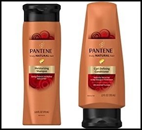 Product Cover Pantene Truly Natural Hair Moisturizing Shampoo (12.6 oz) & Curl Defining Conditioner (12 oz) Set