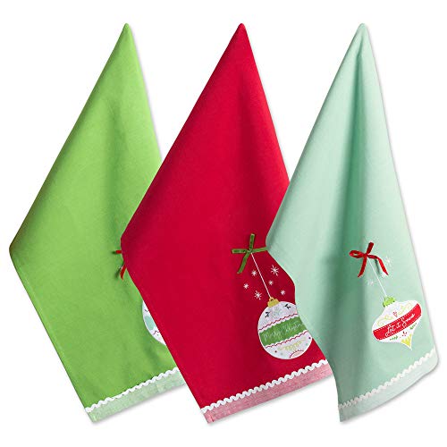 Product Cover DII Christmas Dishtowel Decorative Oversized, Set of 3, Holiday Ornaments