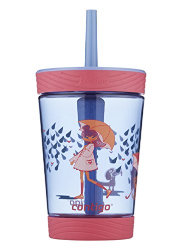 Product Cover Contigo Spill-Proof Kids Tritan Straw Tumbler, 14 oz, Wink with Raining Cats & Dogs