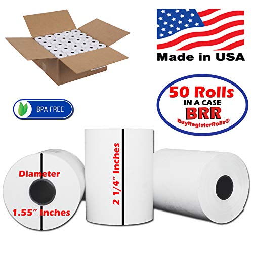 Product Cover 2 1/4 x 85 Thermal Paper Rolls (50 Rolls) BPA Free Made in USA from BuyRegisterRolls