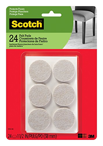 Product Cover Scotch Brand SP804-NA Scotch Felt Pads Round, 1.5 in. Diameter, Beige, 24/Pack,