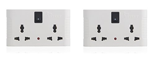 Product Cover Syska 4 Way Power Plug Adapter (White) - Pack of 2