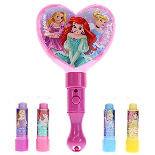 Product Cover Townley Girl 4 Pack Lip Balm with Light Up Mirror(No Batteries Needed), 5 CT (Disney Princess)