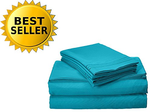 Product Cover Elegant Comfort Bedding Collection 4-Piece Bed Sheet Set 1500 Thread Count Egyptian Quality Wrinkle Free Hypoallergenic with Deep Pockets, King, Turqouise