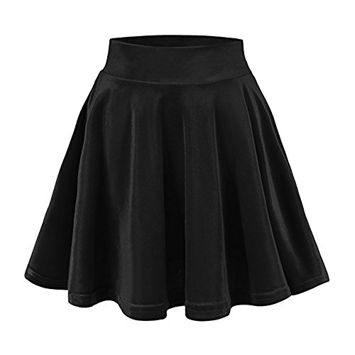 Product Cover Urban CoCo Women's Vintage Velvet Stretchy Mini Flared Skater Skirt
