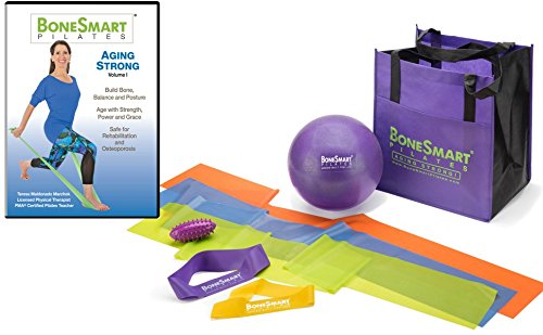 Product Cover BoneSmart Pilates Aging Strong Dvd Vol I With Enhanced Props Bundle - Newly Released! Exercise To Build Bone, Avoid Injury, Age