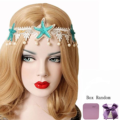Product Cover Bodermincer Mermaid Sea Star Starfish Hairbands Mermaid Hair Accessories Headband Mermaid Costume (Starfish Headband)