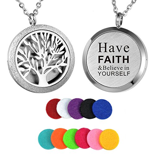 Product Cover HooAMI Aromatherapy Essential Oil Diffuser Necklace - Have Faith & Believe in Yourself Tree of Life Locket Pendant