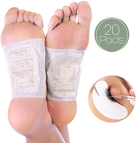 Product Cover Foot Pads | All Natural Body Cleansing | 20 Pain & Stress Relieving Patches + (Bonus) REJUVENATING Eye PAD | 100% Organic and Natural FEET Patch