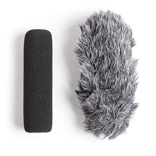 Product Cover Movo WS-G7 Foam and Furry Indoor, Outdoor Microphone Windscreen Combo Pack - Custom Fit for Rode VideoMic Go