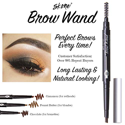 Product Cover Skone Totally Defined Waterproof Eyebrow Wand - Designer, Long Lasting, Smudgeproof Eyebrow Wand with Retractable Pencil for Perfectly Arched Eyebrows Everytime - Chocolate (for Brunettes)