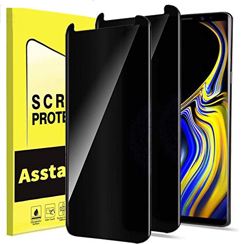 Product Cover Galaxy Note 9 Privacy Screen Protector, Tempered Glass Anti Spy / Peek / Glare Anti Scratch Anti Fingerprint No Bubble Case Friendly Easy Install 9H Hardness for Samsung Galaxy Note 9 [2 Pack]