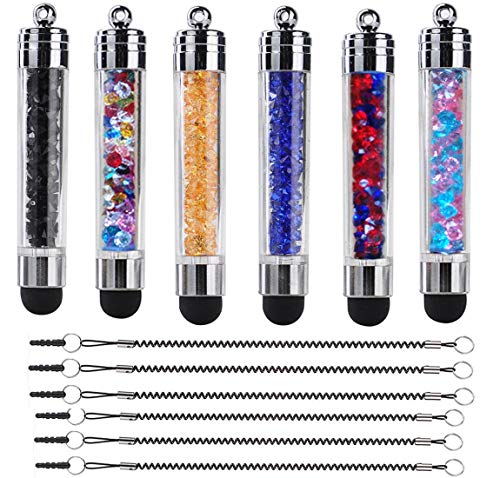 Product Cover 6 Pack XRONG stylus pen Colors Crystal Capacitive Mini Universal Touch Screen Pen for iPhone 5s 6s, Samsung Galaxy s5 s4 s3, Android, Smartphones, iPad, iPods, HTC, Motorola, Nexus 10 7 4, LG and more