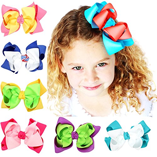 Product Cover Floral Fall Girls Holiday Large Bows with Alligator Clips Boutique Hair Bow BY-06