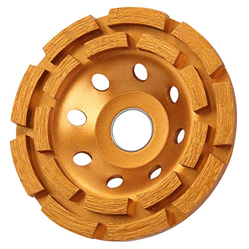 Product Cover KSEIBI 644030 4-1/2-Inch Double Row Diamond Cup Grinding Wheel Gold for Angle Grinder Polishing and Cleaning Stone/Cement/Marble/Rock/Granite/Concrete