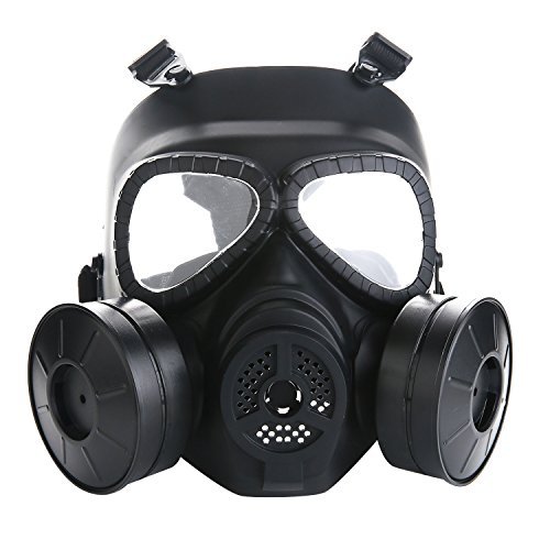 Product Cover VILONG Airsoft Full Mask With Dual Filter Fans, Skull Face Guard for Dust Cs Edition Outdoor Sport Tactical Paintball