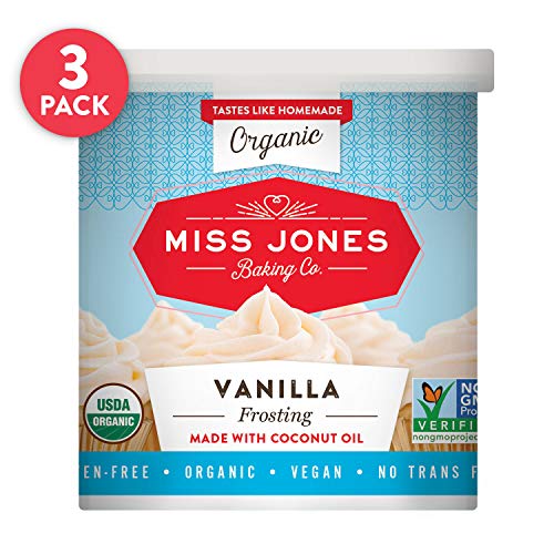 Product Cover Miss Jones Baking Organic Buttercream Frosting, Perfect for Icing and Decorating, Vegan-Friendly: Vanilla (Pack of 3)