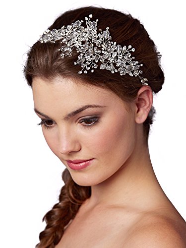 Product Cover Mariell Couture Crystal Spray Bridal Headpiece Hair Vine - Wedding Hairband Glam