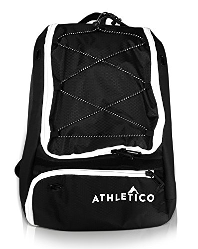 Product Cover Athletico Baseball Bat Bag - Backpack for Baseball, T-Ball & Softball Equipment & Gear for Youth and Adults | Holds Bat, Helmet, Glove, Shoes |Shoe Compartment & Fence Hook