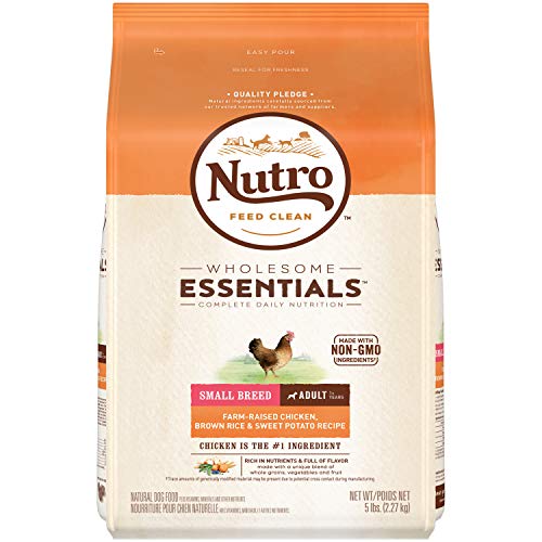 Product Cover NUTRO WHOLESOME ESSENTIALS Natural Small Breed Adult Dry Dog Food Farm-Raised Chicken, Brown Rice & Sweet Potato Recipe, 5 lb. Bag