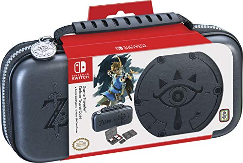 Product Cover Nintendo Switch Zelda Sheikah Eye Carrying Case - Protective Deluxe Travel Case - Koskin Leather with Embossed Zelda Breath of The Wild Art - Official Nintendo Licensed Product
