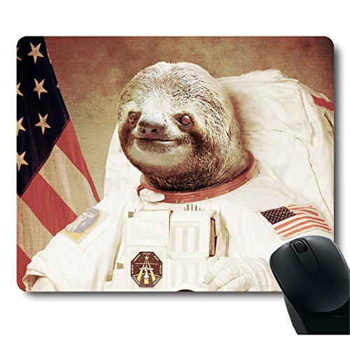 Product Cover Funy Sloth Dress As a Astronaut Personality Mouse Pad Unique Design Mousepad