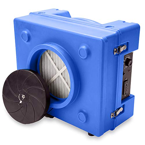 Product Cover B-Air RA-650 HEPA Air Scrubber Commercial Industrial Grade Air Purifier Negative Air Machine for Water Damage Restoration, Blue