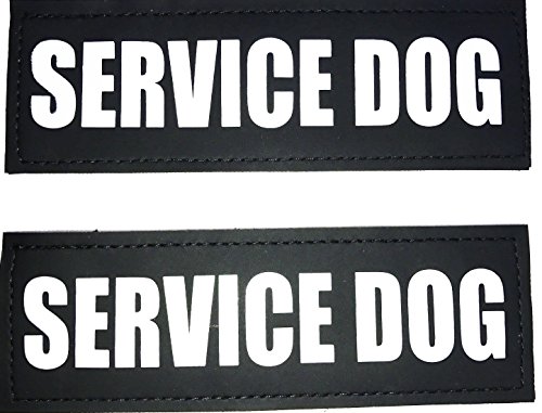 Product Cover ALBCORP Reflective Service Dog Patch with Hook Backing for Service Animal Vests/Harnesses Extra Small (3.5 X 1) Inch