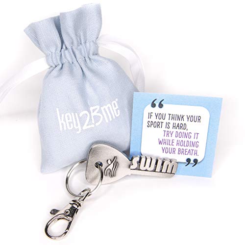 Product Cover key2Bme Swim Key - Swimmer Keychain & Inspirational Quote - The Cute Cool Fun Unique Small Gift Under 10 for Giving Swimming Team Coach Girl boy Kid Teen Women Men him her Water Pool