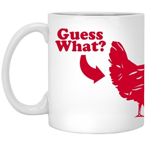 Product Cover SkyUp Mugs - Guess What? Chicken Butt - 11 Ounce White Ceramic Coffee or Tea Mug
