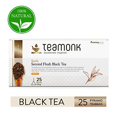 Product Cover Teamonk Bodh Darjeeling Second Flush Organic Black Tea Bags - 25 Teabags | Tea for Boosting Energy | Natural Black Tea | Pure Black Tea from Himalayas | No Additives
