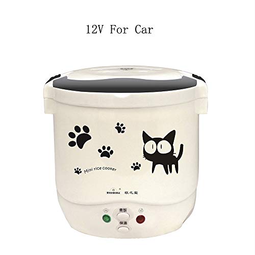 Product Cover Multi-function（Cooking, Heating, Keeping warm） Mini Travel Rice Cooker 12V For Car (12v white)