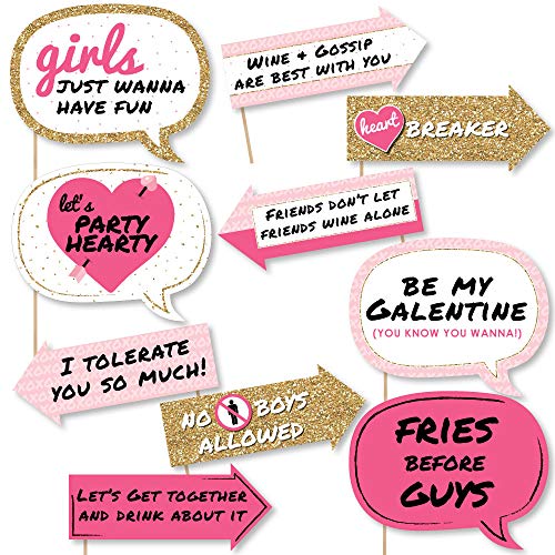 Product Cover Big Dot of Happiness Funny Be My Galentine - Valentine's Day Photo Booth Props Kit - 10 Piece