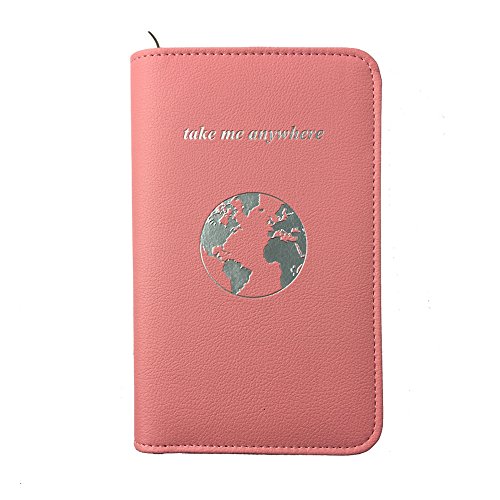 Product Cover Phone Charging Passport Holder -Multiple Variations with NEW and IMPROVED Removable Power Bank- RFID Blocking - Travel Wallet Compatible with All Phones - Travel Accessories (Blush)