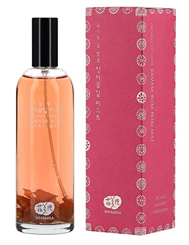 Product Cover Whamisa Natural Organic Flowers Rose Petal Face Moisturizing Mist 3.3 fl. oz, Instant Refreshing Hydration | Naturally fermented, EWG Verified | Korean Skin Care Facial Spray Toner Essence